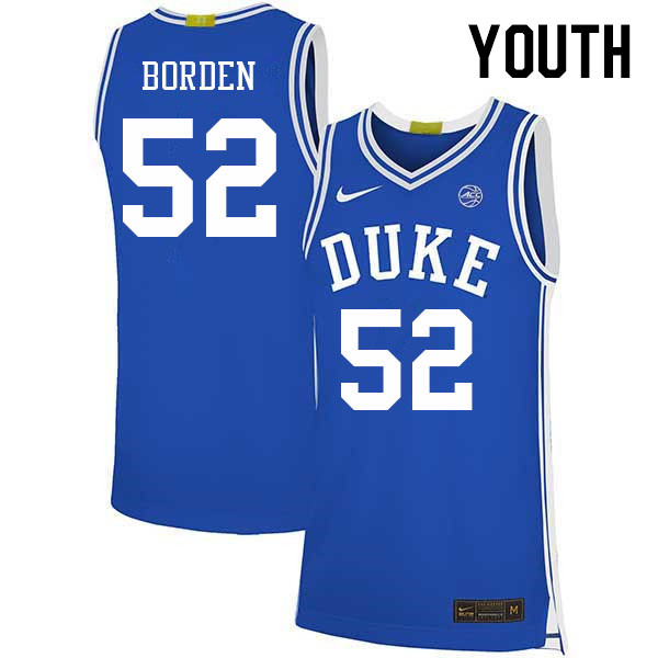 Youth #52 Stanley Borden Duke Blue Devils 2022-23 College Stitched Basketball Jerseys Sale-Blue